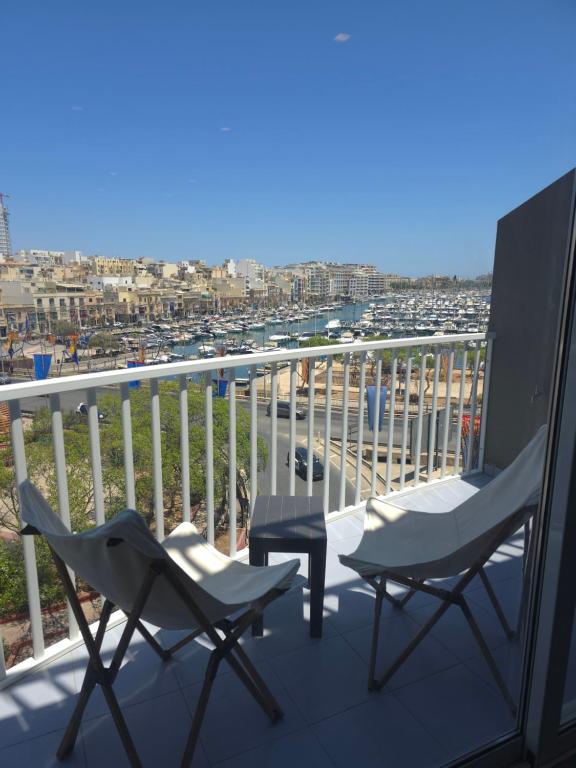 Balkón nebo terasa v ubytování The Msida View apartment