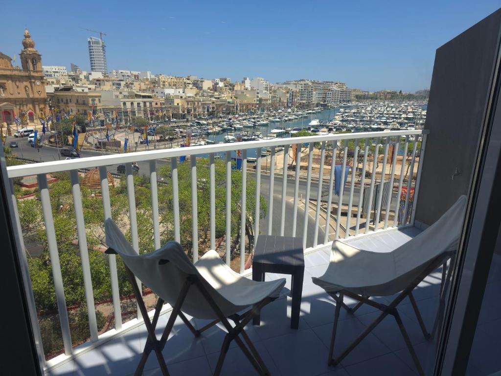 Balkón nebo terasa v ubytování The Msida View apartment