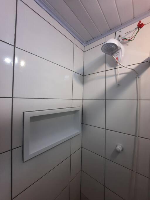 Koupelna v ubytování Apartamento Container com Sacada, Split e Estacionamento