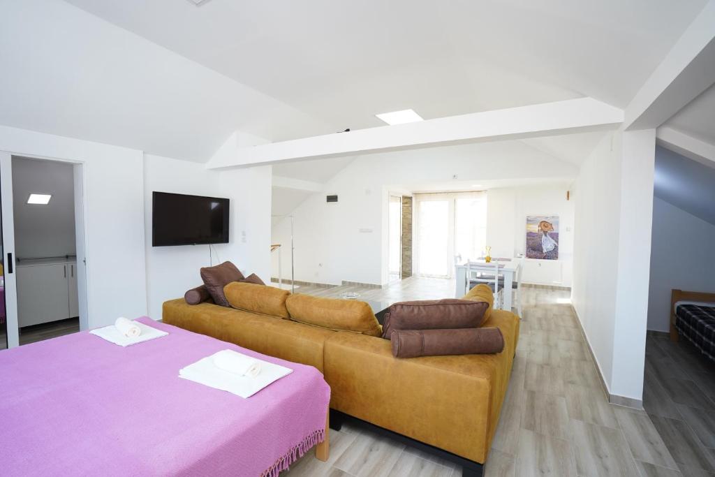TV a/nebo společenská místnost v ubytování Apartmani Vujović
