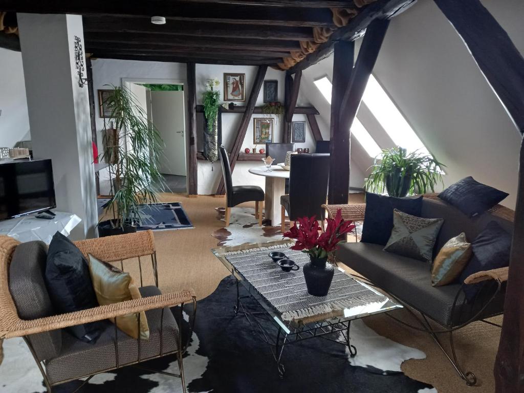 Posezení v ubytování Loft Ziegelei