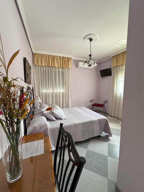 Postel nebo postele na pokoji v ubytování Hostal Avenida