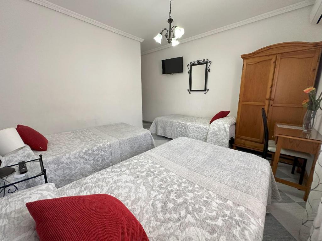 Postel nebo postele na pokoji v ubytování Hostal Avenida