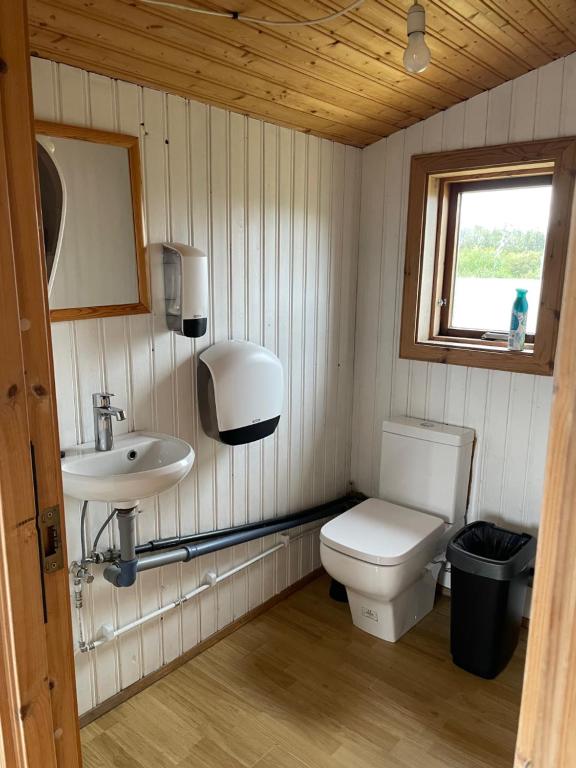 Koupelna v ubytování Rjúpnavellir