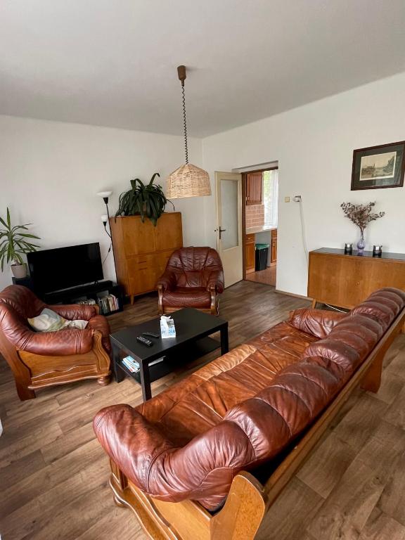 TV a/nebo společenská místnost v ubytování Apartment s terasou Lysá