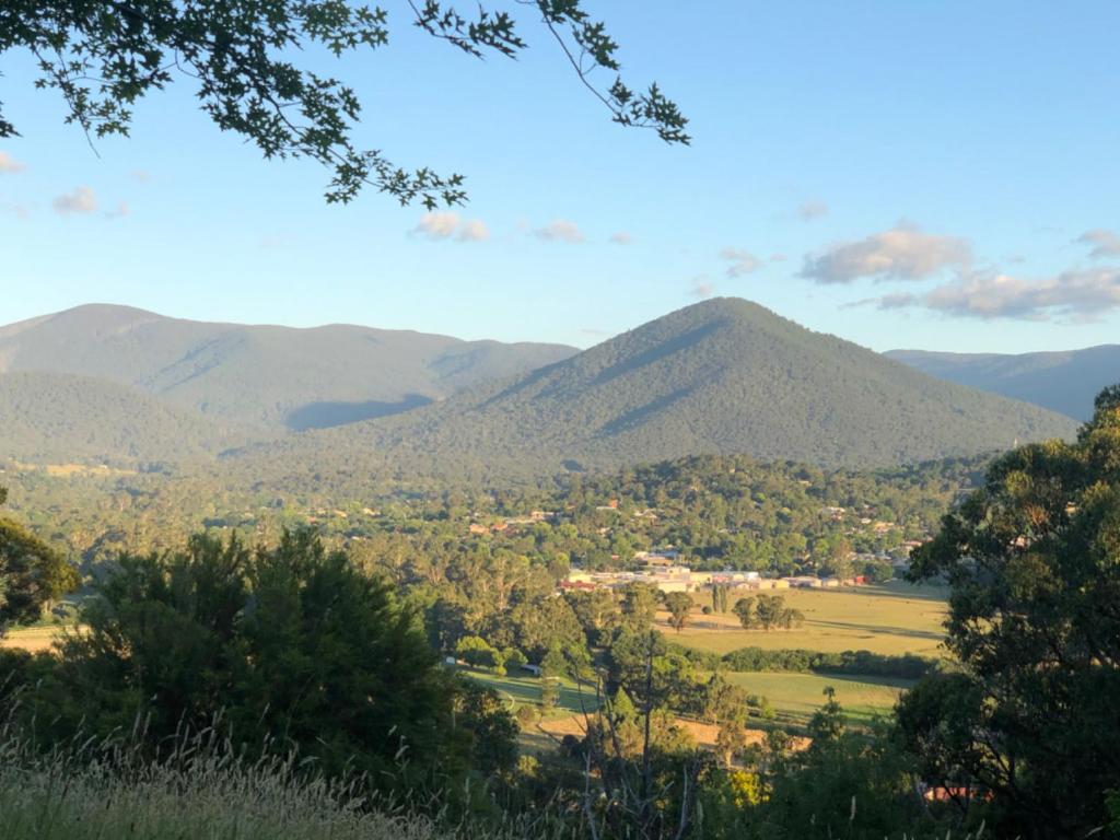 a view of a valley with mountains in the background at Beauty of Healesville in Healesville