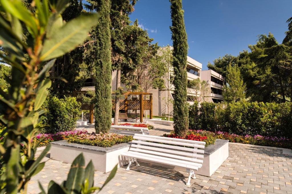 A garden outside Potidea Palace Hotel