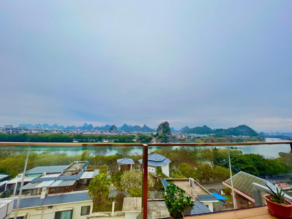 a view from the balcony of a building at 桂林依庐居民宿 in Guilin