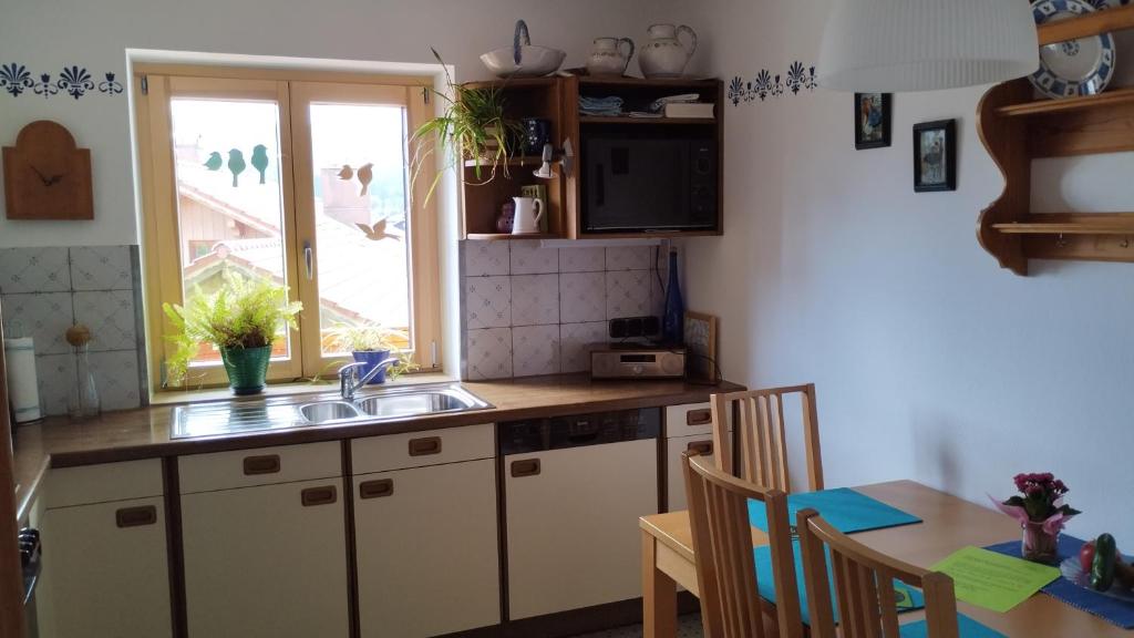 Kuchyň nebo kuchyňský kout v ubytování Fewo Hintermair
