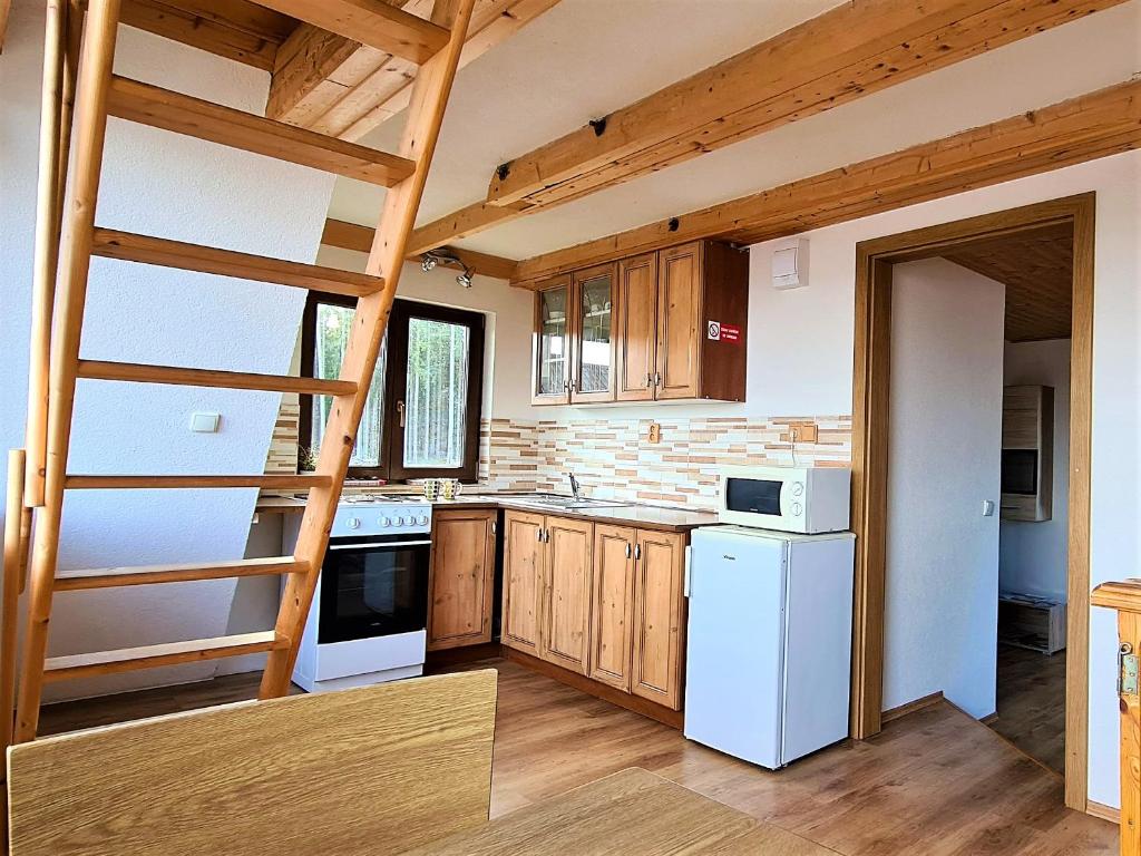 Kuchyň nebo kuchyňský kout v ubytování Chata Sandra