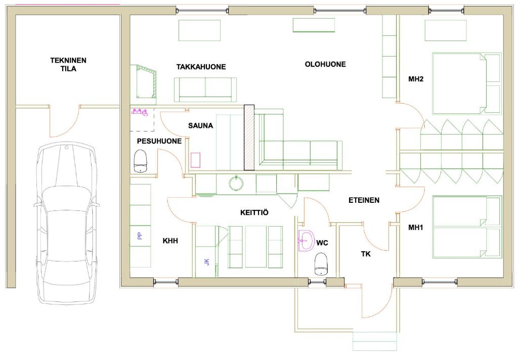 Majoituspaikan Lepikko - Helppoa majoitusta, Easy accommodation pohjapiirros