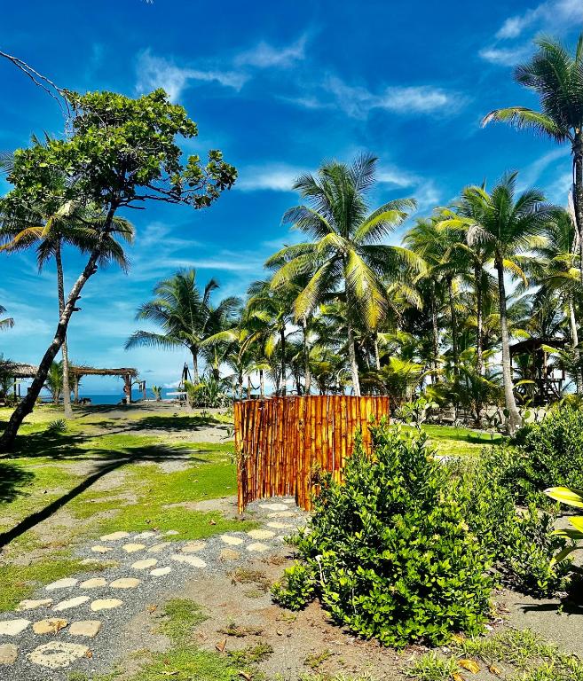 a resort with palm trees on the beach at Coloso del Mar in Zancudo