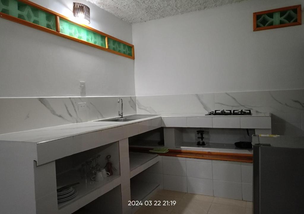 Kuchyň nebo kuchyňský kout v ubytování Posada Refugio de la Luna