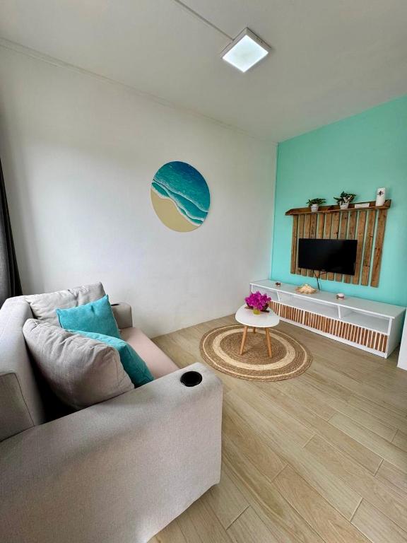 Posezení v ubytování Appartement T2 La Colombe vue mer et montagne