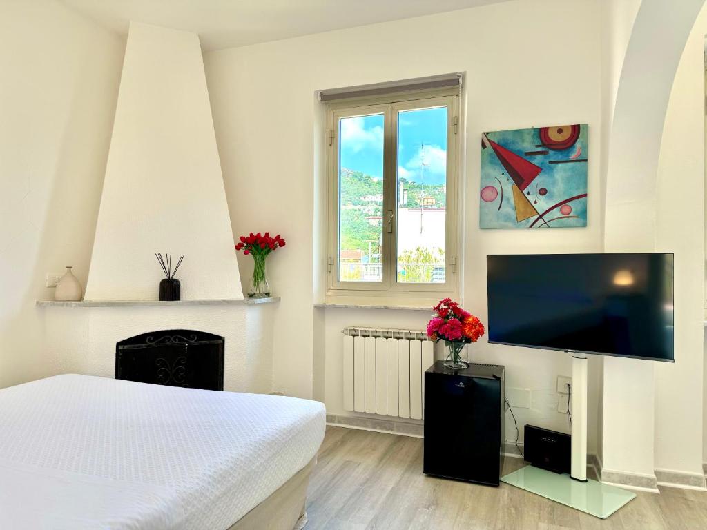 TV a/nebo společenská místnost v ubytování Farmer's rooms