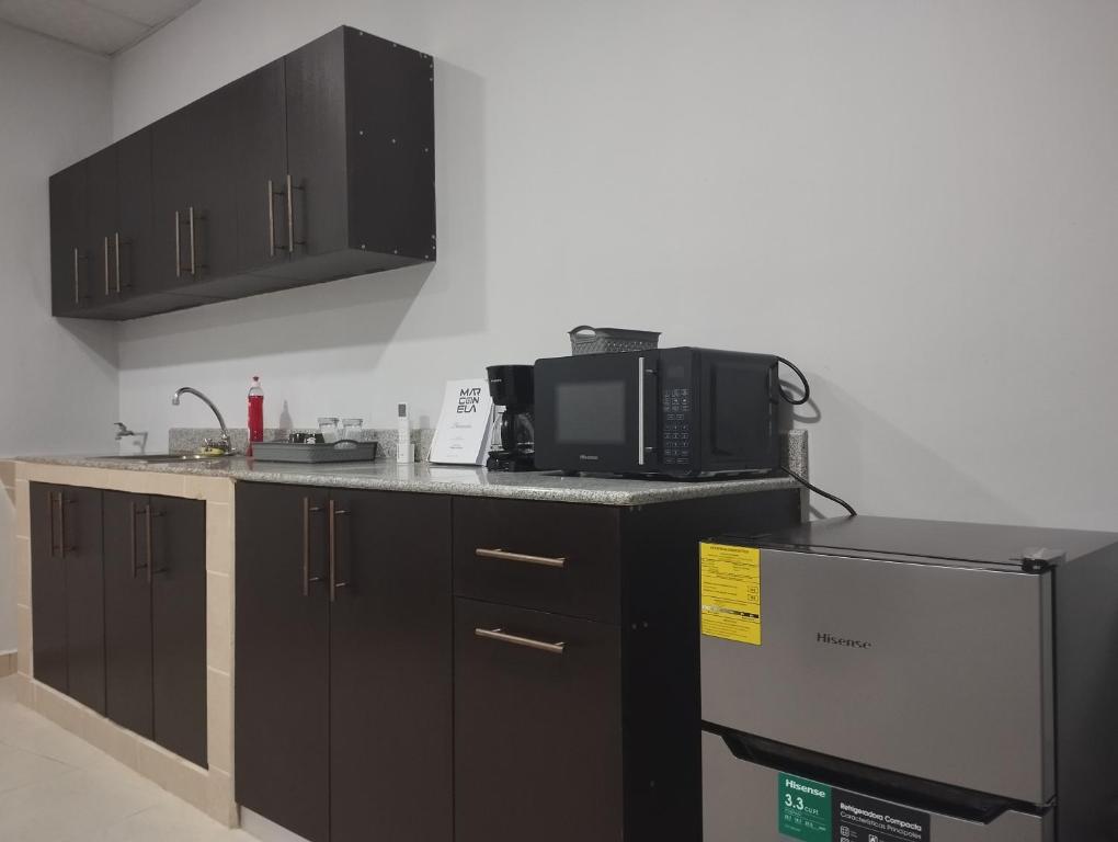 Kuchyň nebo kuchyňský kout v ubytování Apartamentos Marconela