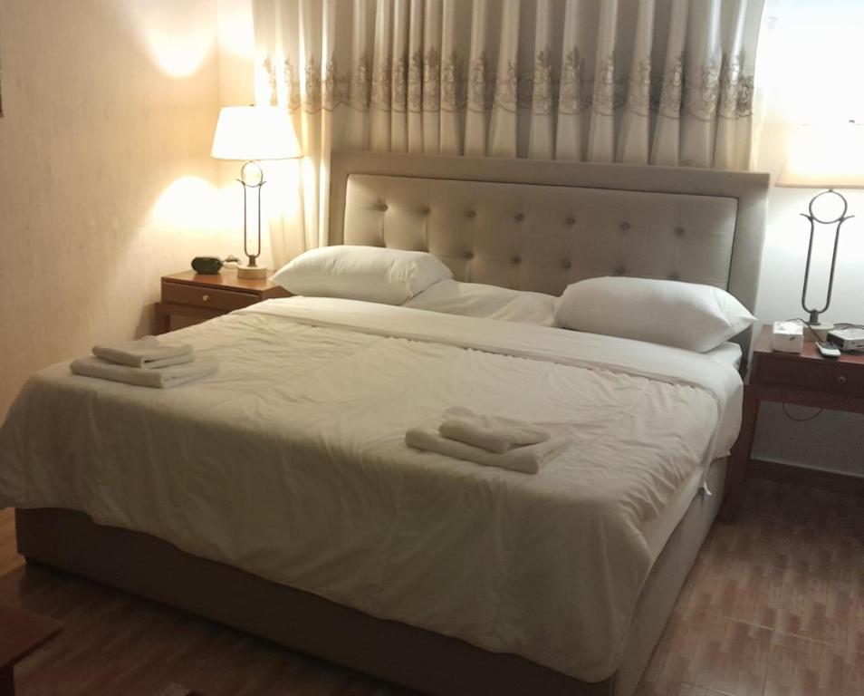 Postel nebo postele na pokoji v ubytování Tell Madaba