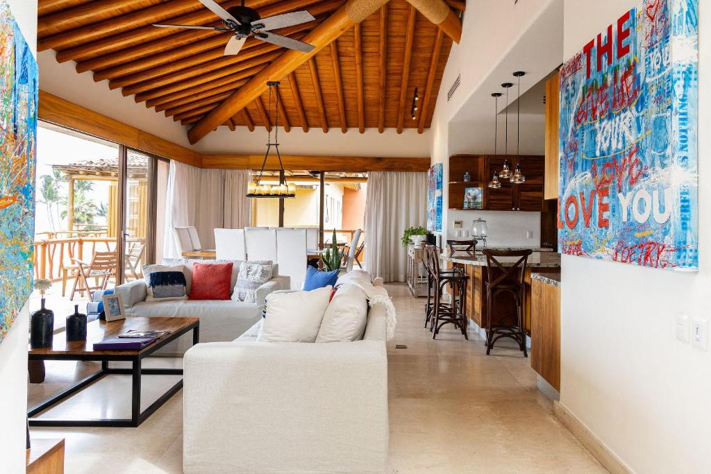 Χώρος καθιστικού στο Turquesa Penthouse con 2 pisos, 5 rec.