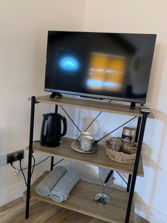 TV a/nebo společenská místnost v ubytování Mountain lodge