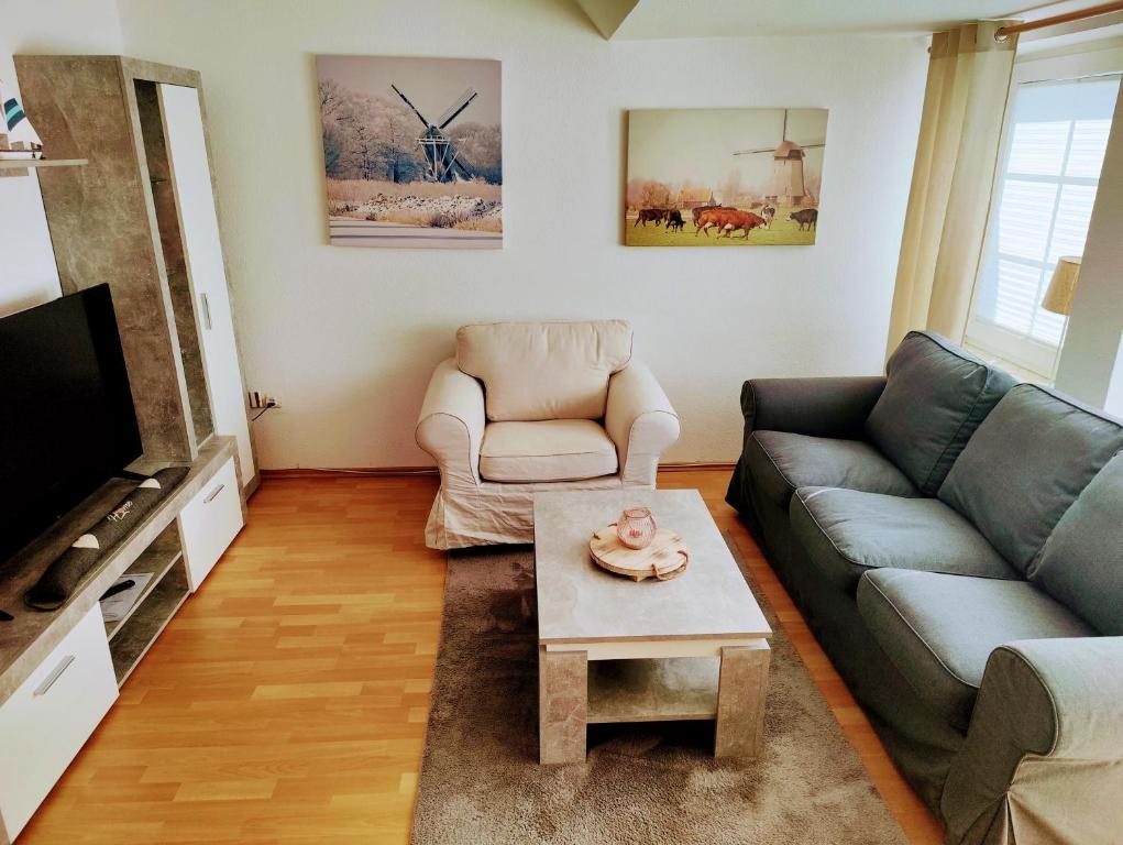 Posezení v ubytování Ferienwohnung "Nordseeglück"