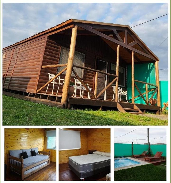 a collage of two pictures of a house at Don Gregorio in Empalme Lobos