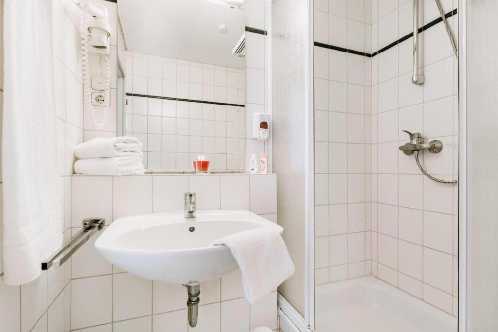 Koupelna v ubytování Hotel zur Radau