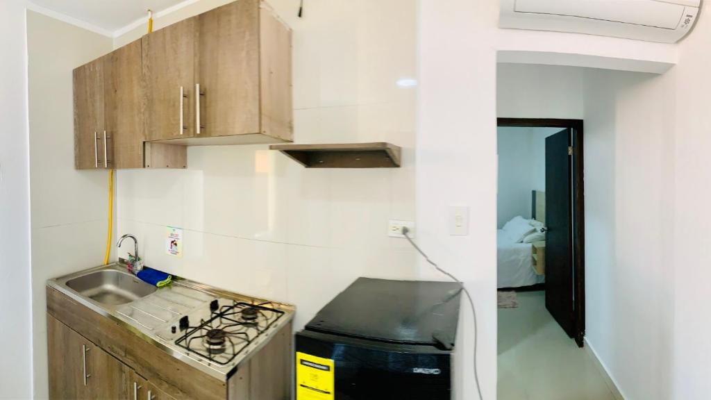 Kuchyň nebo kuchyňský kout v ubytování Apartahotel Bahia Tropical III