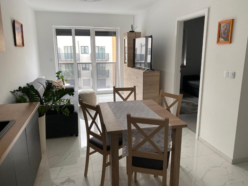 Χώρος καθιστικού στο Apartamenty JAGODNO