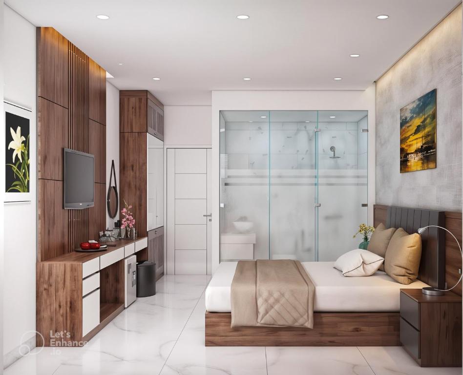 Kuchyň nebo kuchyňský kout v ubytování Anh Nguyet Da Nang Hotel
