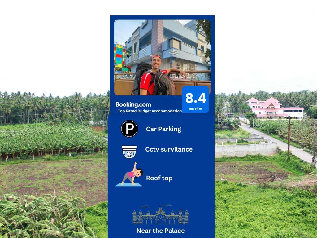 a screenshot of a cell phone with a picture of a farm at Countryside inn in Tiruvankod