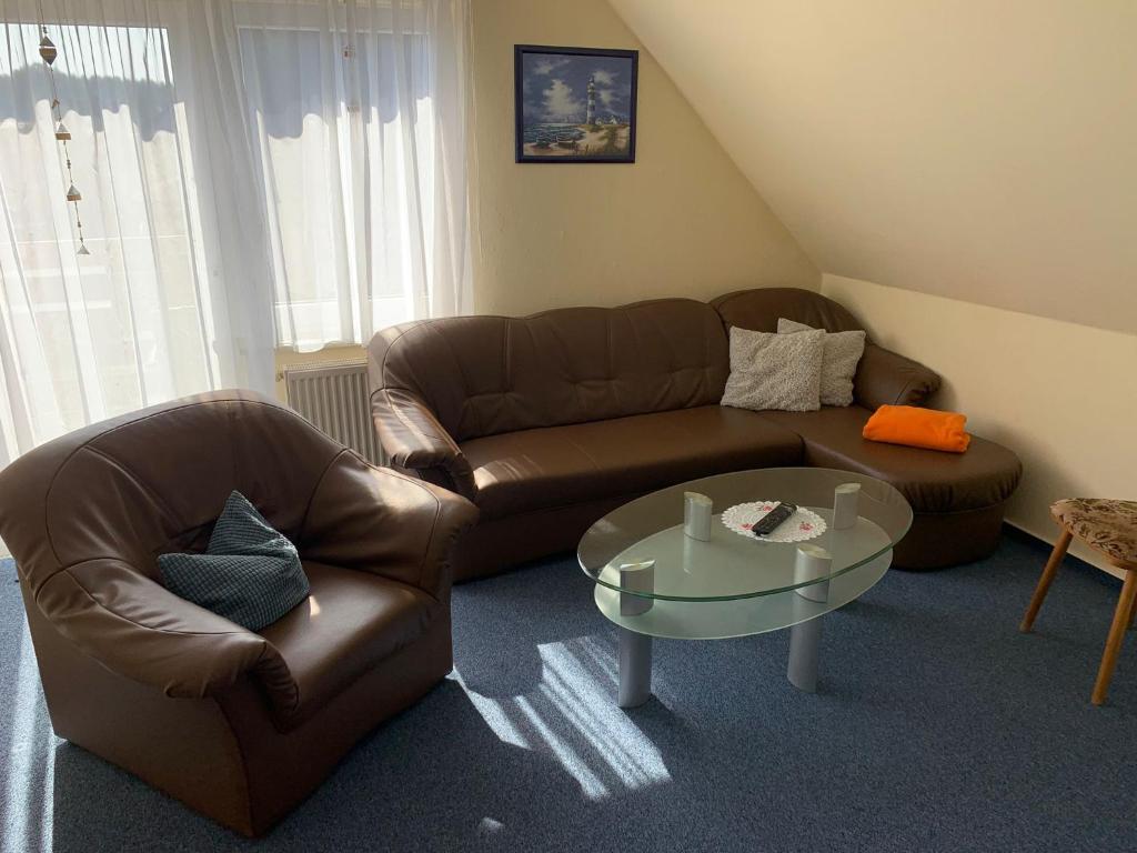 Posezení v ubytování Ferienwohnung Wede