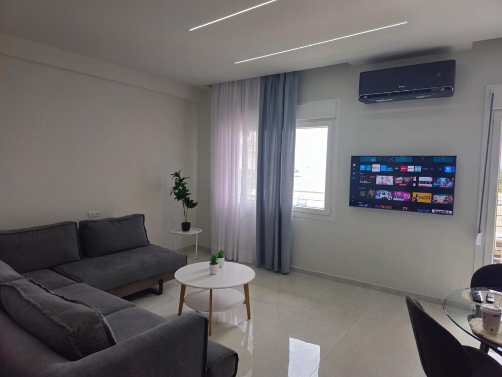 TV a/nebo společenská místnost v ubytování Shipyard view apartment
