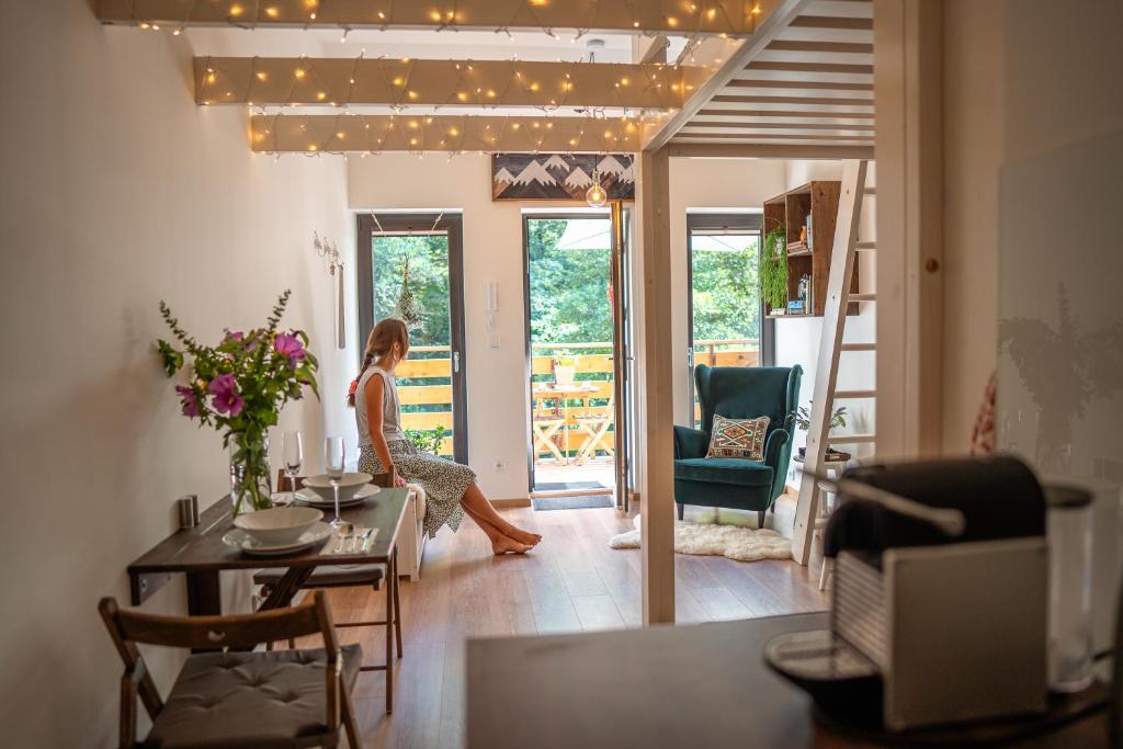 Posezení v ubytování Apartmán Spálený mlýn