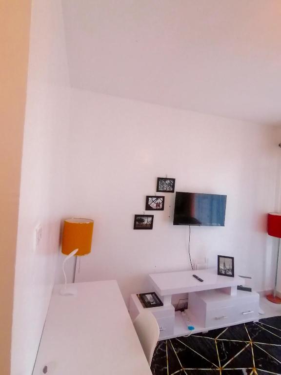 TV a/nebo společenská místnost v ubytování Classy Studio Apartment racecourse Gardens