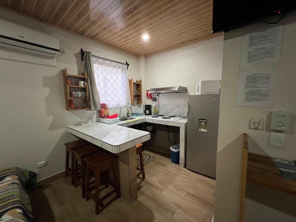 Kuchyň nebo kuchyňský kout v ubytování Apartamentos Mansión Tropical