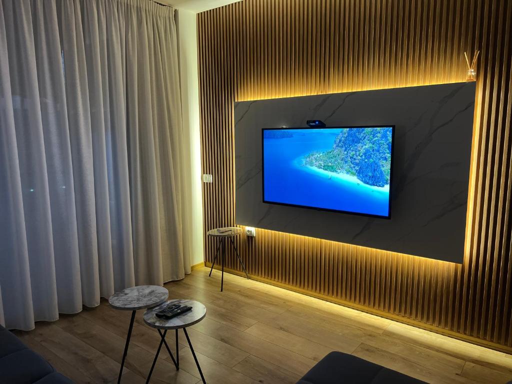 Μια τηλεόραση ή/και κέντρο ψυχαγωγίας στο Learts Apartment Shengjin