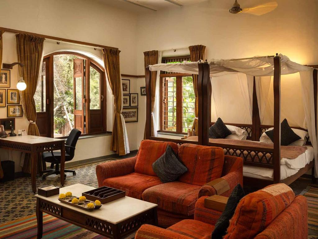 Posezení v ubytování The House of MG-A Heritage Hotel, Ahmedabad