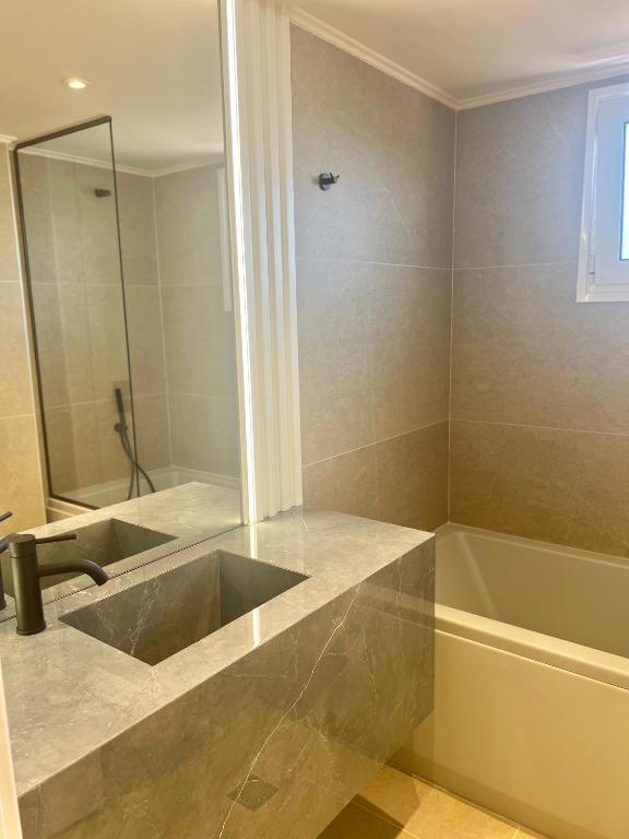 Koupelna v ubytování Eva Beach Hotel Lefkada
