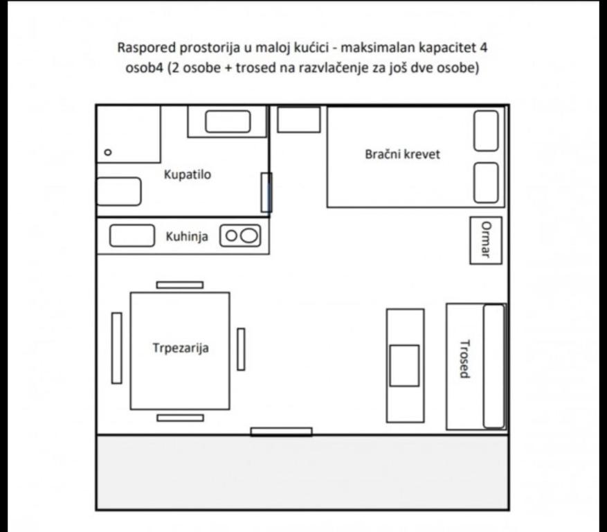 Načrt razporeditve prostorov v nastanitvi Šumski kutak