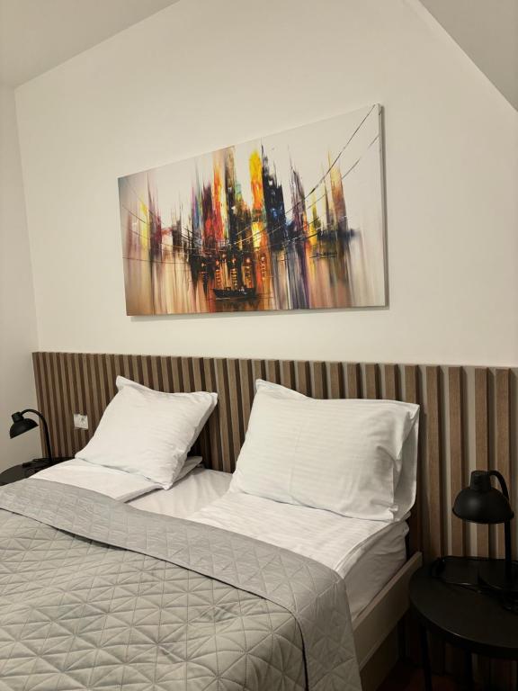 Postel nebo postele na pokoji v ubytování Apartman u centru Kolasina sa garazom