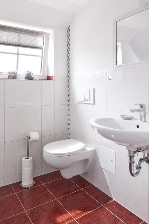 Koupelna v ubytování Ferienwohnung Leipzig Süd
