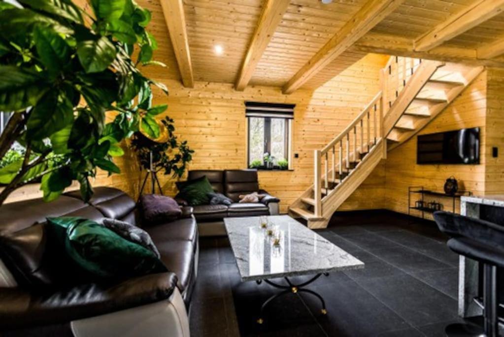 TV a/nebo společenská místnost v ubytování Domek Na Skraju Lasu -Strefa SPA JACUZZI