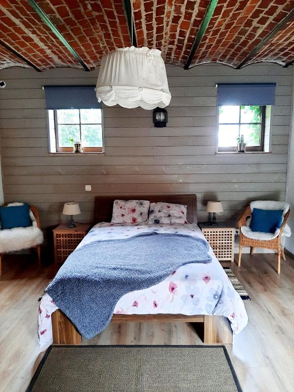 Postel nebo postele na pokoji v ubytování Gîte de l'Espinette