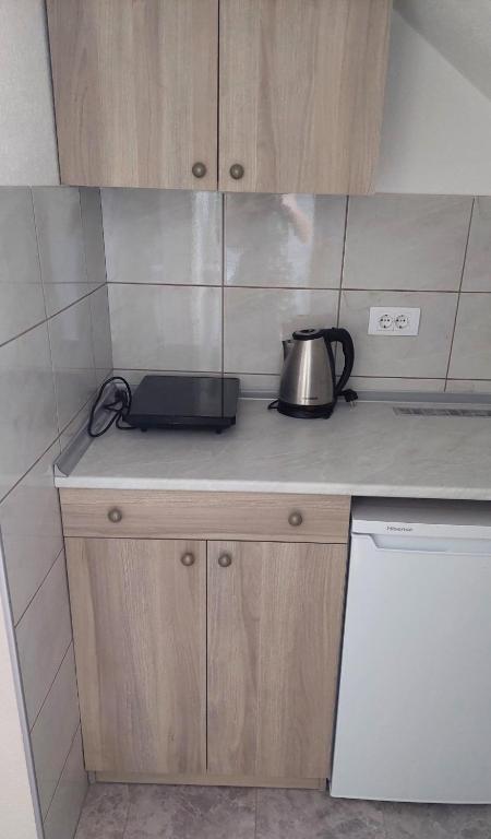 Kuchyň nebo kuchyňský kout v ubytování Apartmani Filip