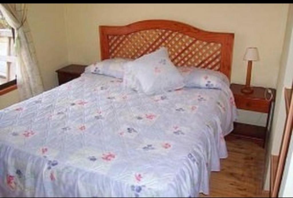 Postel nebo postele na pokoji v ubytování Cabañas Puerto Ensenada