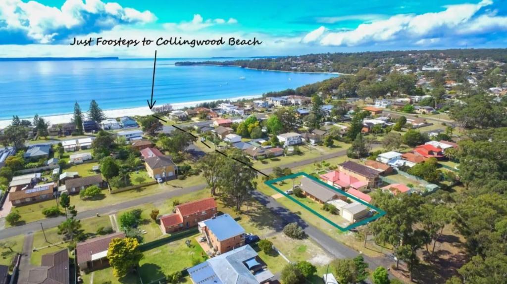 an aerial view of a small town with a body of water at Collingwood Lodge by Experience Jervis Bay in Vincentia