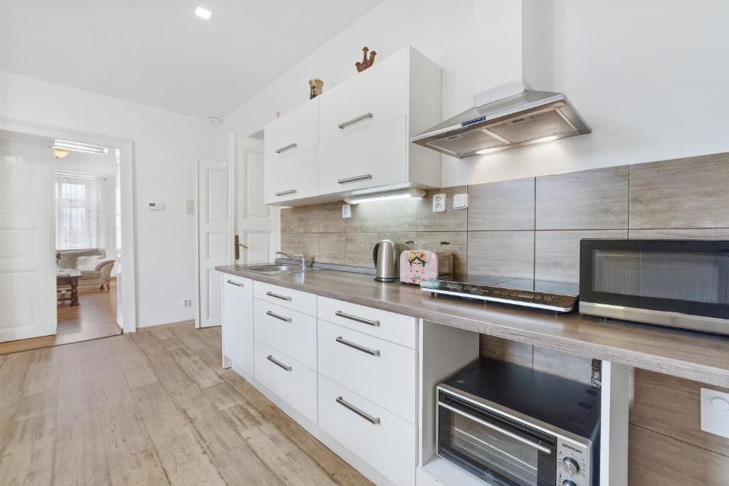 Cucina o angolo cottura di VILA GALA ubytování apartmány v secesní vile soukromé PARKOVÁNÍ u domu ZDARMA