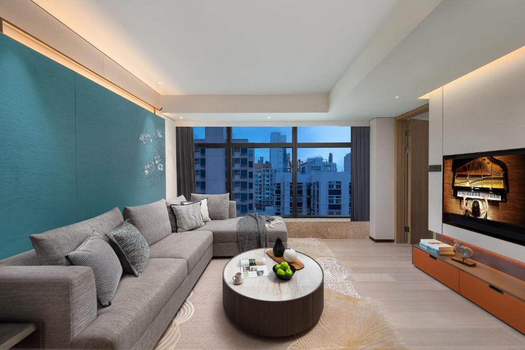 Telewizja i/lub zestaw kina domowego w obiekcie Ascott North Point Hong Kong