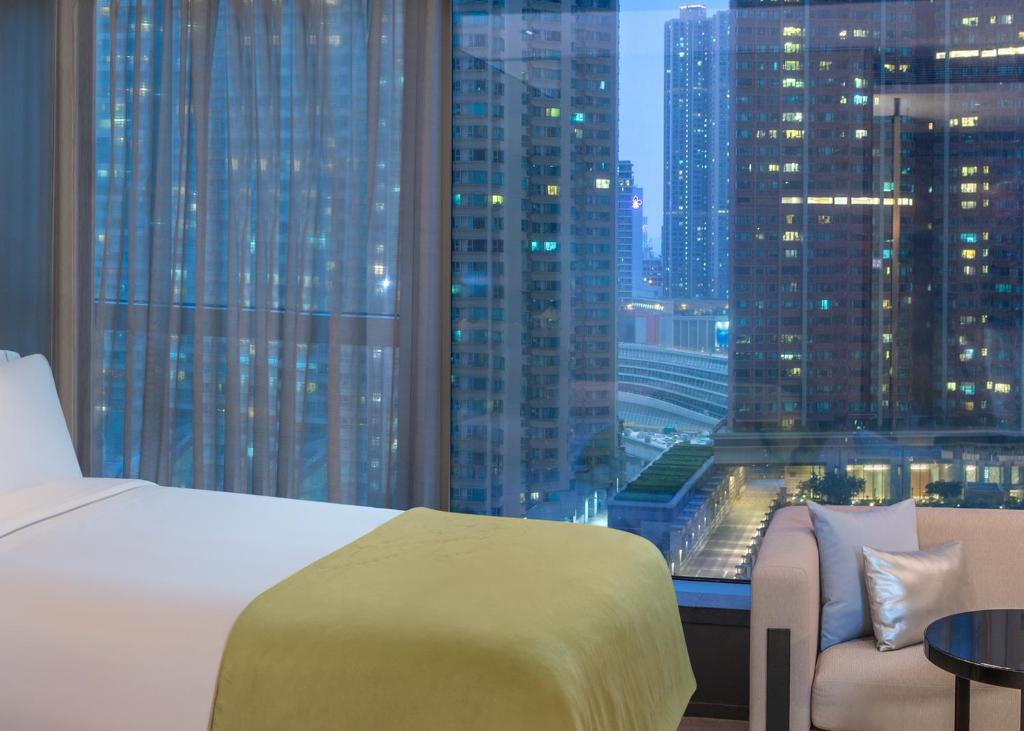 A bed or beds in a room at W Hong Kong