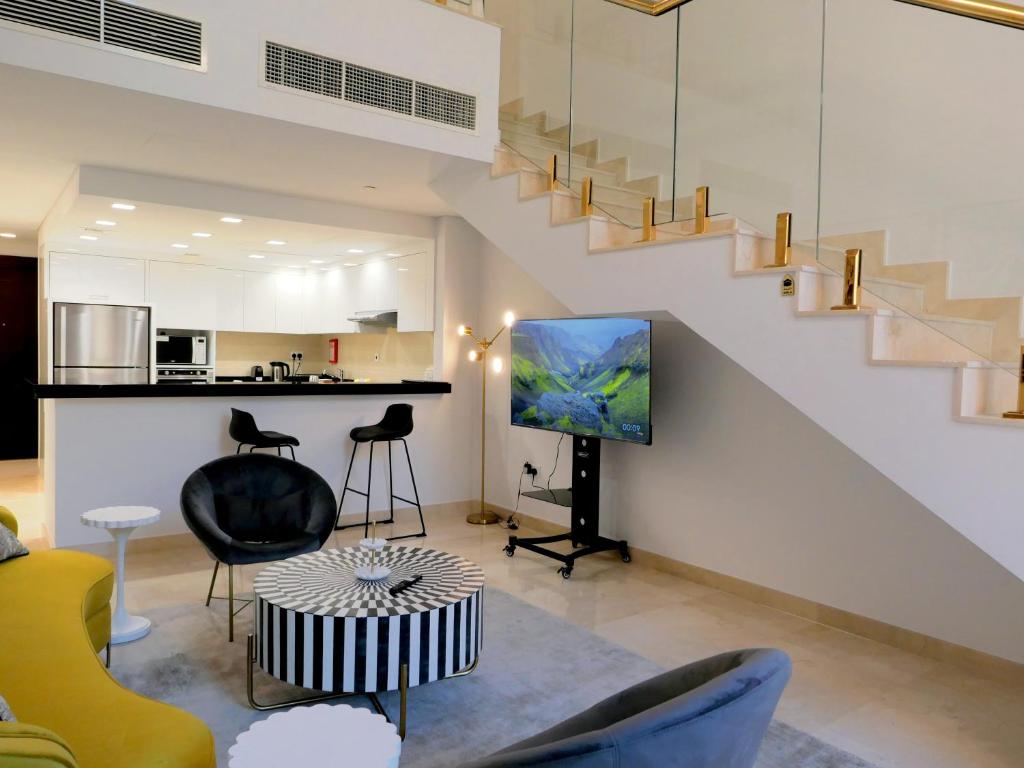 Kuchyň nebo kuchyňský kout v ubytování Luxurious Apartment in The Pearl, Qatar